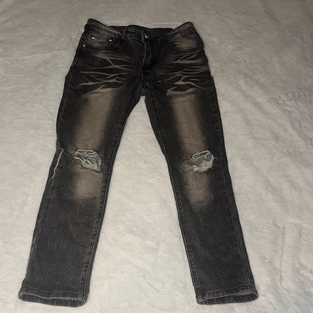 Stylish Kids  10 Distressed Black Jeans